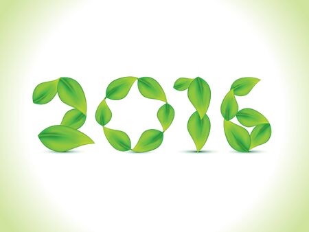 abstract leaf based new year text vector illustrationのイラスト素材