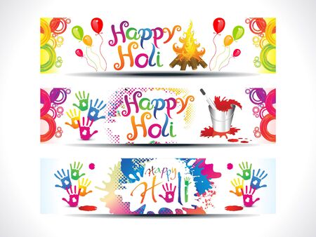 abstract colorful holi web banner vector illustrationのイラスト素材