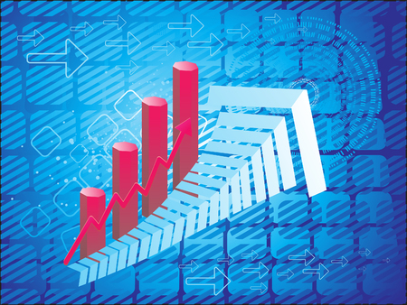 abstract artistic digital chart illustrationのイラスト素材