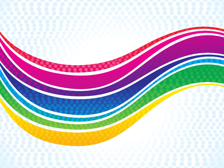 abstract artistic colorful rainbow wave vector illustrationのイラスト素材