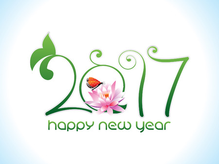 abstract artistic green new year eco text vector illustrationのイラスト素材