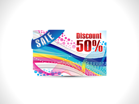 abstract artistic rainbow discount card vector illustrationのイラスト素材