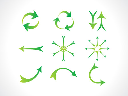 Abstract artistic green arrows icon vector illustration.のイラスト素材