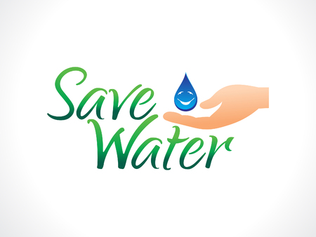Abstract artistic save water text vector illustrationのイラスト素材