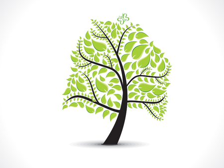 abstract artistic green eco tree vector illustrationのイラスト素材