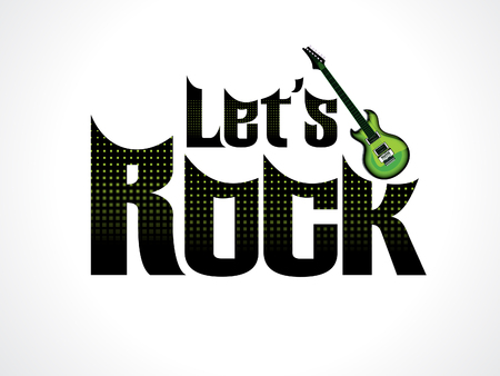 abstract artistic lets rock text vector illustrationのイラスト素材