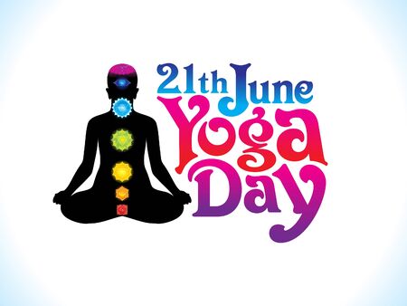 abstract artistic yoga day background vector illustrationのイラスト素材