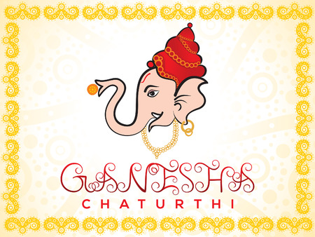 Abstract artistic ganesha chaturthi background vector illustration.のイラスト素材