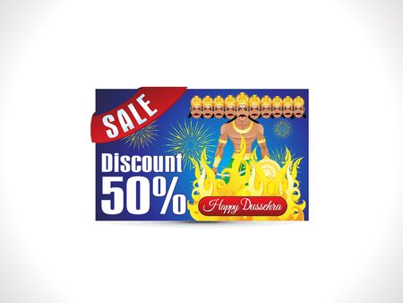 Abstract artistic creative dussehra discount card vector illustrationのイラスト素材