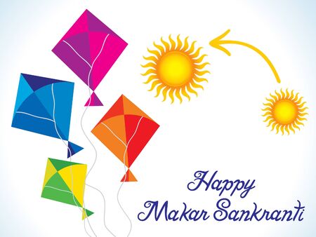 Abstract creative makar sankranti background vector illustration.のイラスト素材