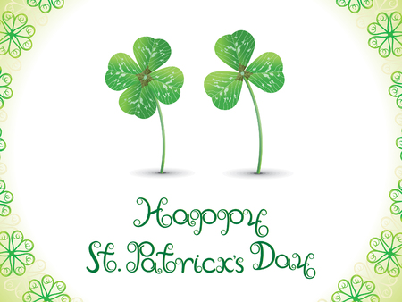 abstract artistic creative st patricks day clover vector illustrationのイラスト素材