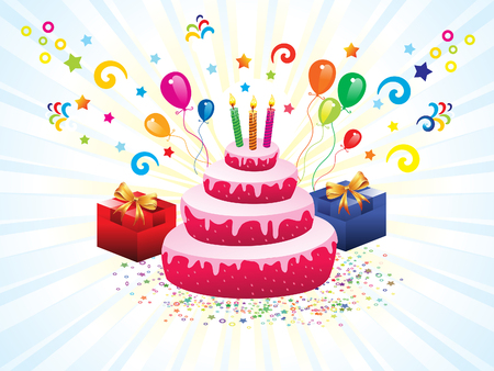 abstract artistic creative birthday cake  illustrationのイラスト素材