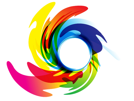 abstract artistic rainbow swirl explode vector illustrationのイラスト素材