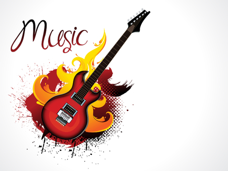 Artistic creative burning guitar designのイラスト素材