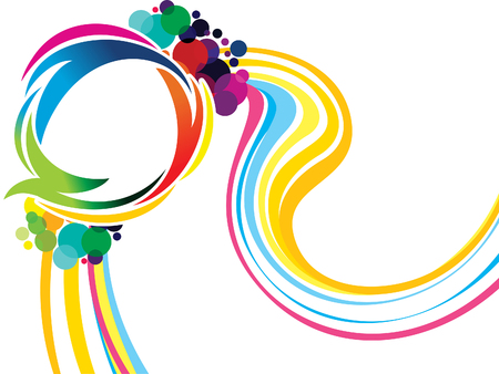 Abstract artistic colorful rainbow wave vector illustration.のイラスト素材