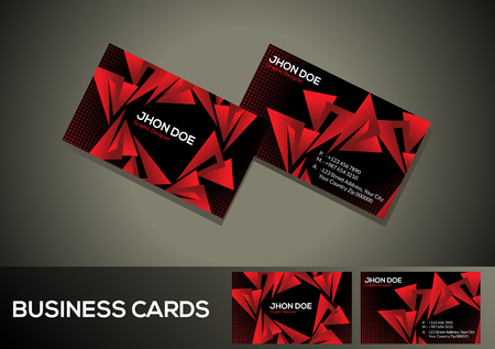 abstract artistic creative red business card vector illustrationのイラスト素材
