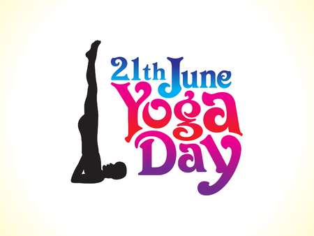 abstract creative yoga day text vector illustrationのイラスト素材