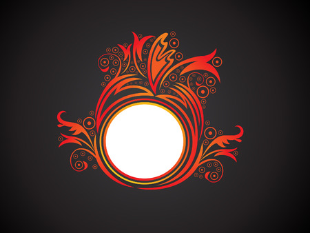 abstract artistic creative orange floral circle  illustrationのイラスト素材