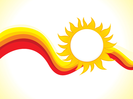 abstract artistic hot wave with sun vector illustrationのイラスト素材