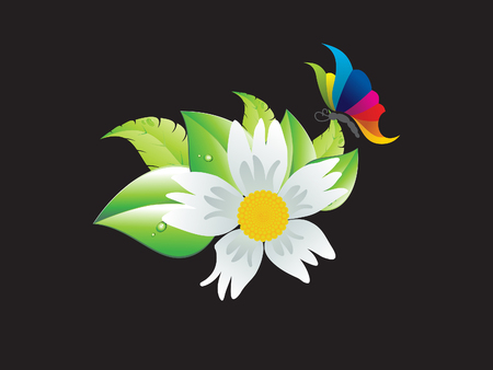 abstract artistic creative daisy flower vector illustrationのイラスト素材