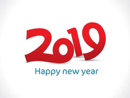 abstract artistic creative red new year text vector illustrationのイラスト素材