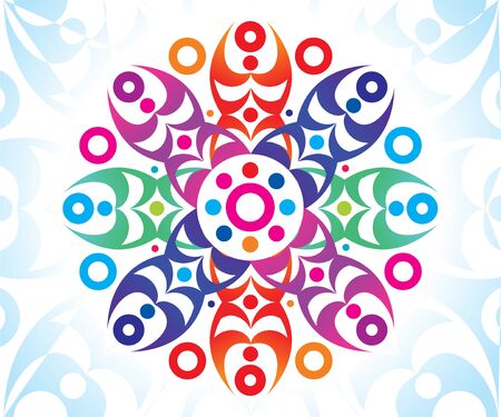 abstract artistic creative colorful floral circle vector illustrationのイラスト素材