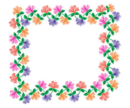 abstract artistic creative colorful flower border vector illustrationのイラスト素材