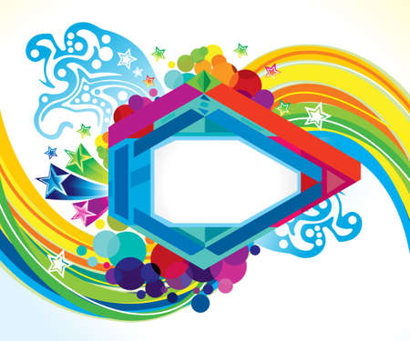 abstract artistic colorful wave explode vector illustrationのイラスト素材