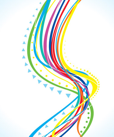 artistic creative rainbow line wave vector illustrationのイラスト素材