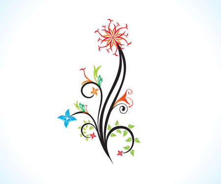 artistic creative colorful floral vector illustrationのイラスト素材