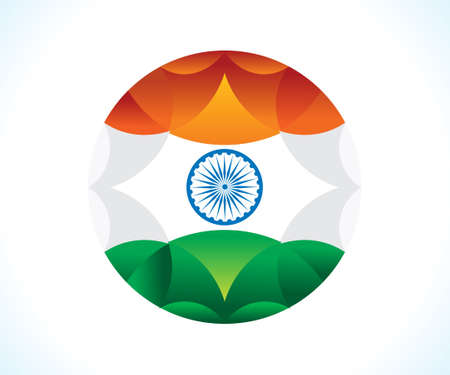 artistic creative indian flag circle vector illustrationのイラスト素材