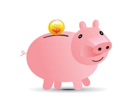 artistic creative piggy bank vector illustrationのイラスト素材
