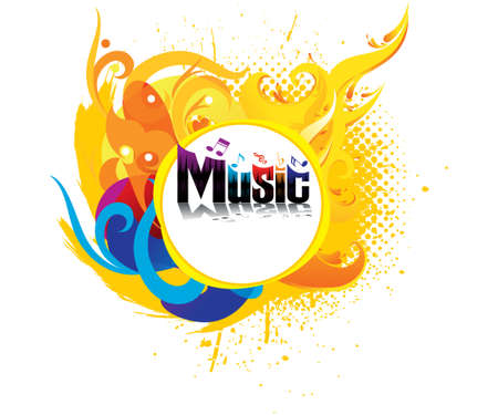 artistic creative music background vector illustrationのイラスト素材