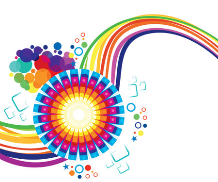 abstract artistic creative colorful wave explode vector illustrationのイラスト素材
