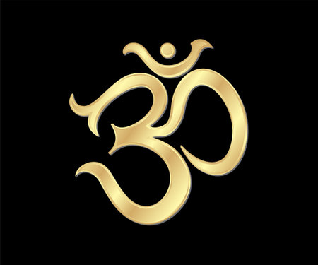 abstract artistic creative om text vector illustrationのイラスト素材