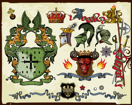 Heraldic elementsのイラスト素材