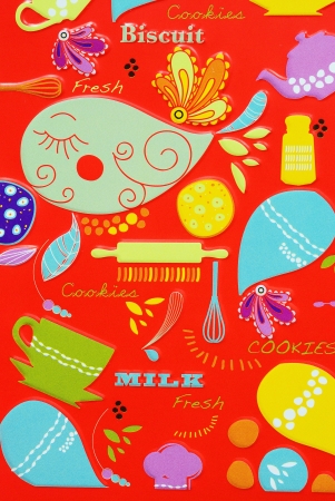 Biskuit on red backgroundの写真素材