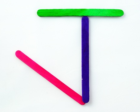 Colorful wood bar separated to J consonant on isolated whiteの写真素材