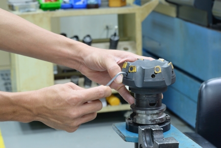 Remove insert face milling tool of cnc machineの写真素材