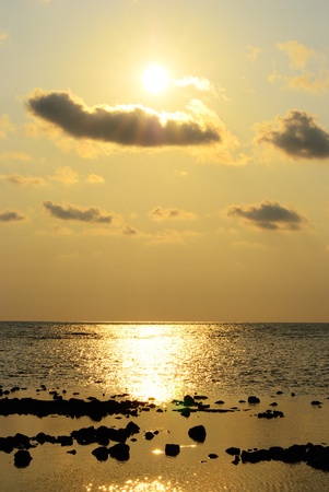 The sun shine in afternoon at Bailan Bay Koh Chang Thailandの写真素材