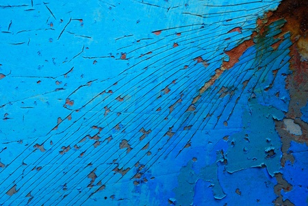 Blue stripe on metal oxide plate textureの写真素材