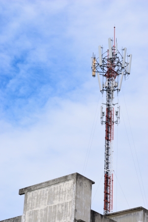 Cloudy day and the telecommunication pole use for background Cloudy day and the telecommunication pole use for background