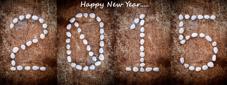 Happy new year 2015 Stone number on rusty backgroundの写真素材
