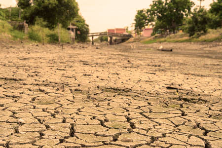No water in the canal with crack soil
