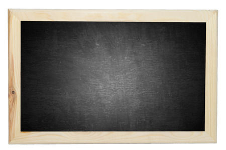 Blackboard texture with wood frame on isolated whiteの写真素材