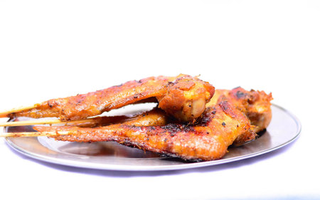 grill chicken wings isolatedの写真素材