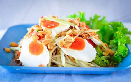 Salted egg salad の写真素材