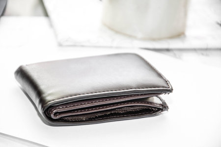 Brown wallet の写真素材
