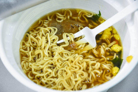 Top of view Noodles cup 