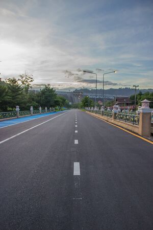 Highway heading to Khun Dan Prakan Chon. Nakhon Nayok, Thailand